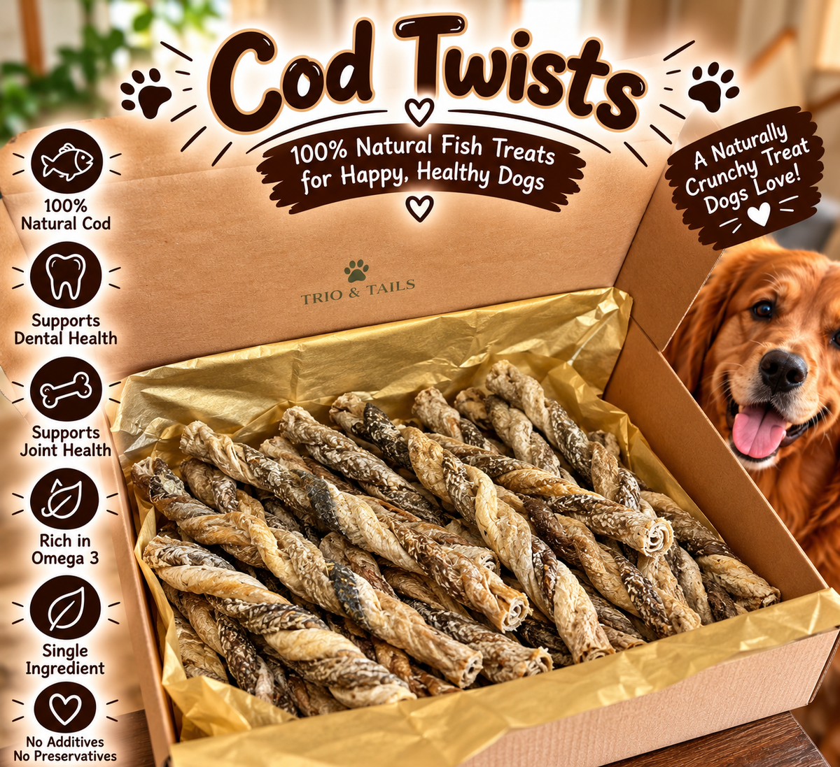 Cod Twists for Dogs | Natural Treats