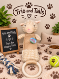 Trio and Tails Soft Sheep Dog Toy with Squeaker