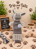 Trio and Tails Soft Donkey Dog Toy with Squeaker